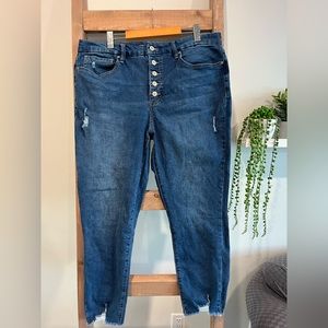 Royalty For Me Distressed High Waisted Ankle Cut Jeans